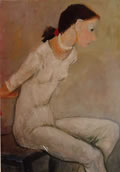 Ballerina in bianco, 1967-’68, olio su tela, cm 70x50, Napoli, collezione privata